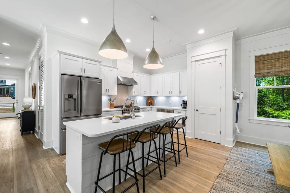 State of the art kitchen, gas range, k cup and pot coffee maker