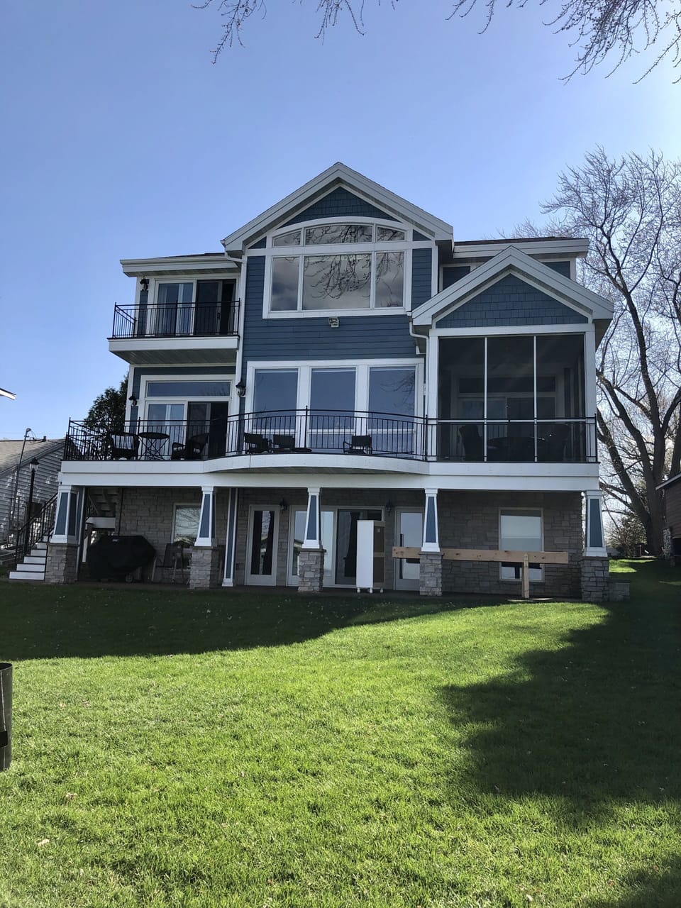 Lakefront view of home