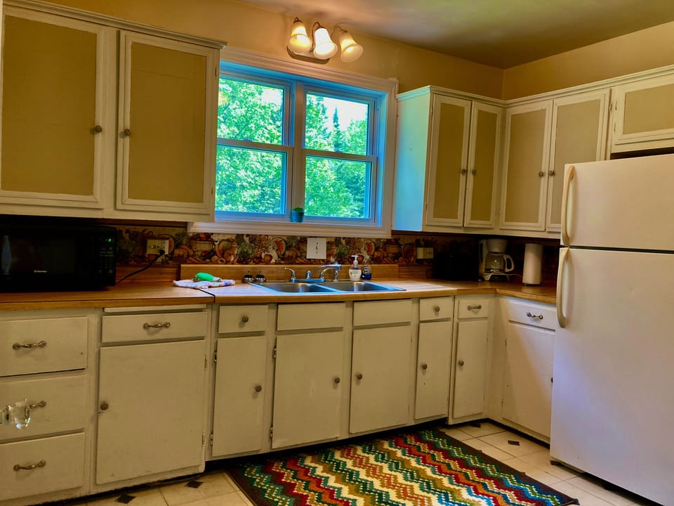 Watch the deer play outside the kitchen window. 