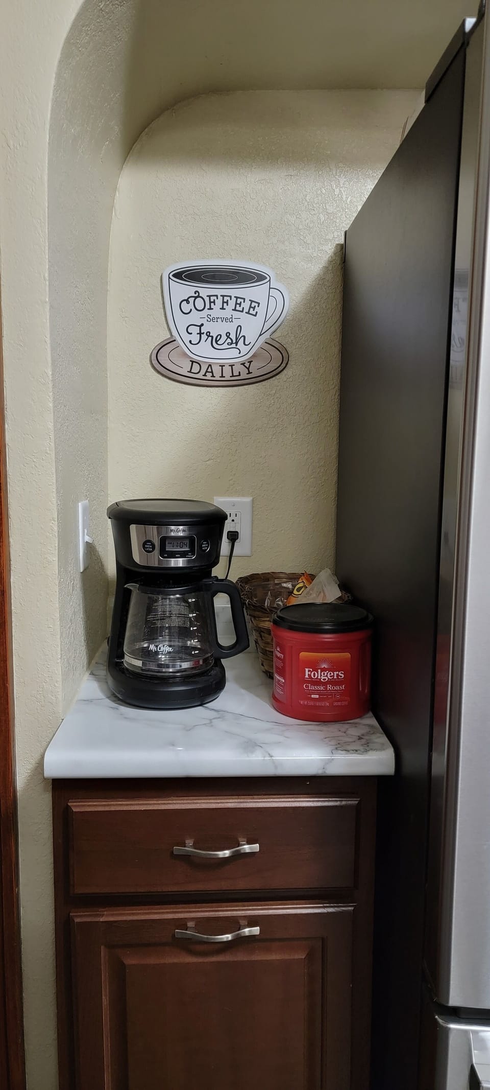 Fresh coffee every morning...

