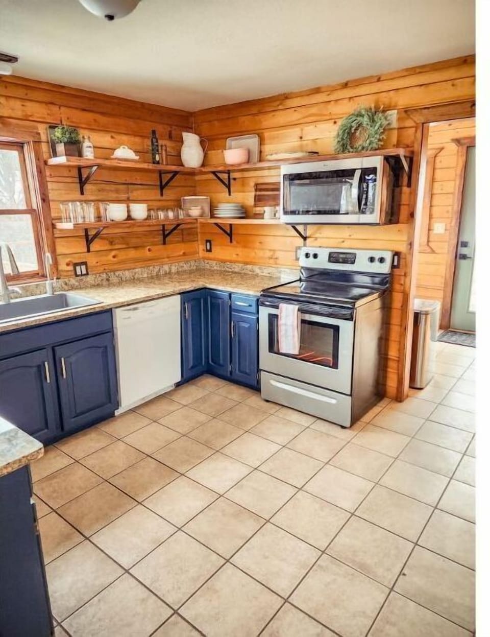 Kitchen with open shelving
