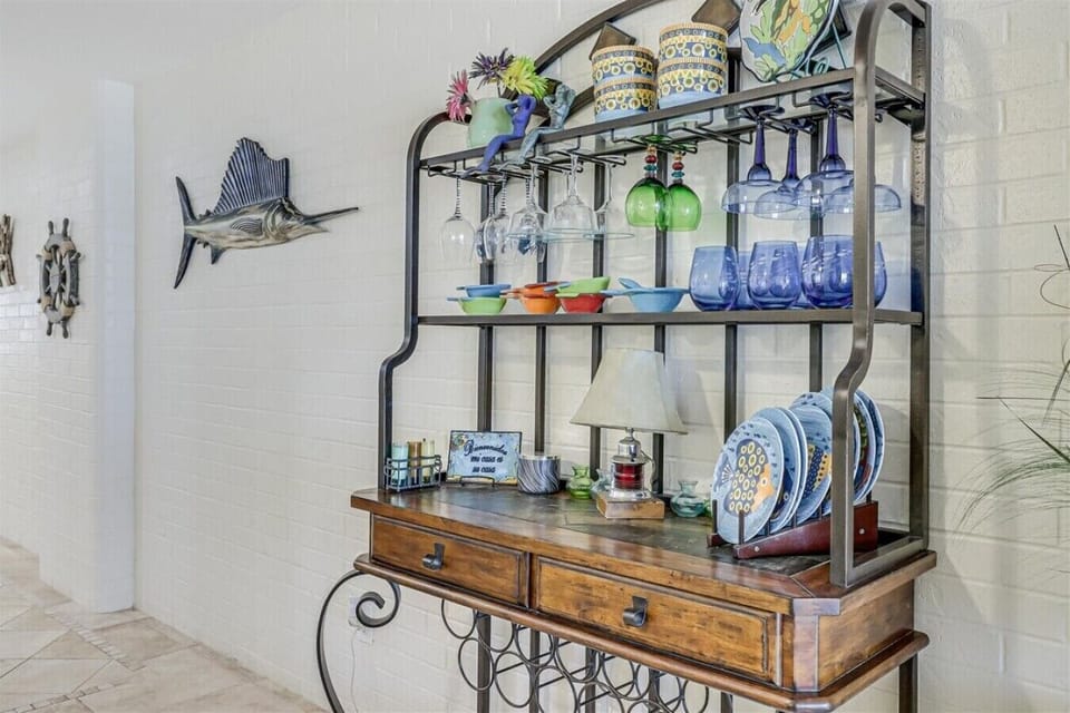 Coastal-themed beverage station