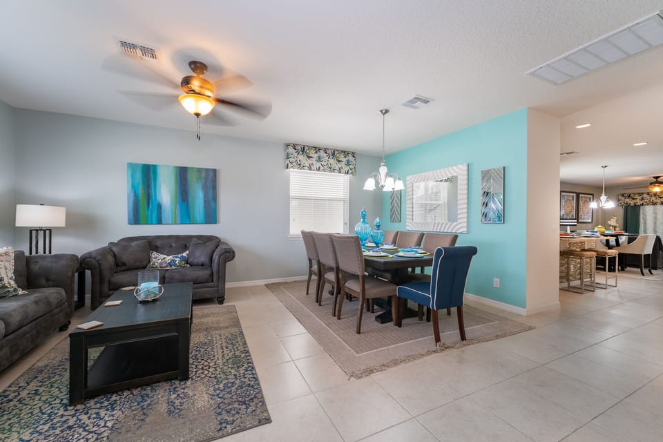Living area showing dining room