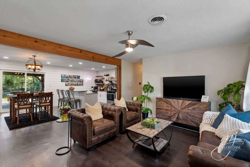 Enjoy movie night on the 55″ smart TV with streaming services and surround sound.