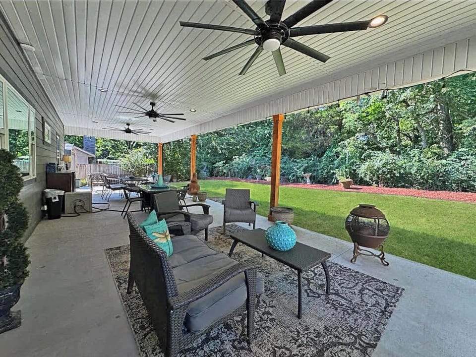 Great patio for chilling and grilling with your group.