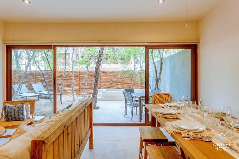 Keep the sliding doors open for an indoor/outdoor flow
