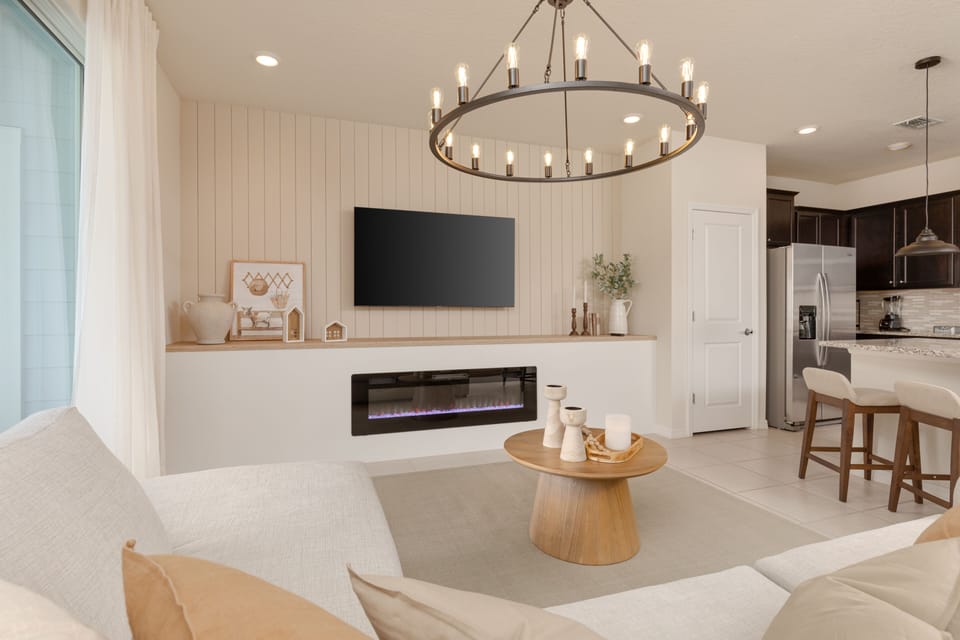 The living room is designed to provide a luxurious and comfortable retreat