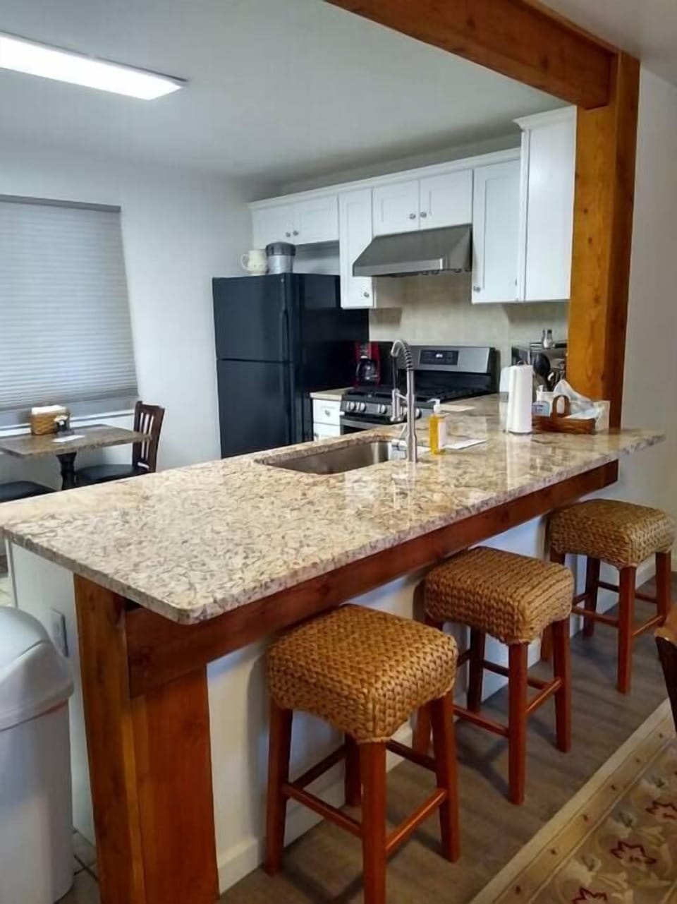 Kitchen which is open / connected to the dining room. 