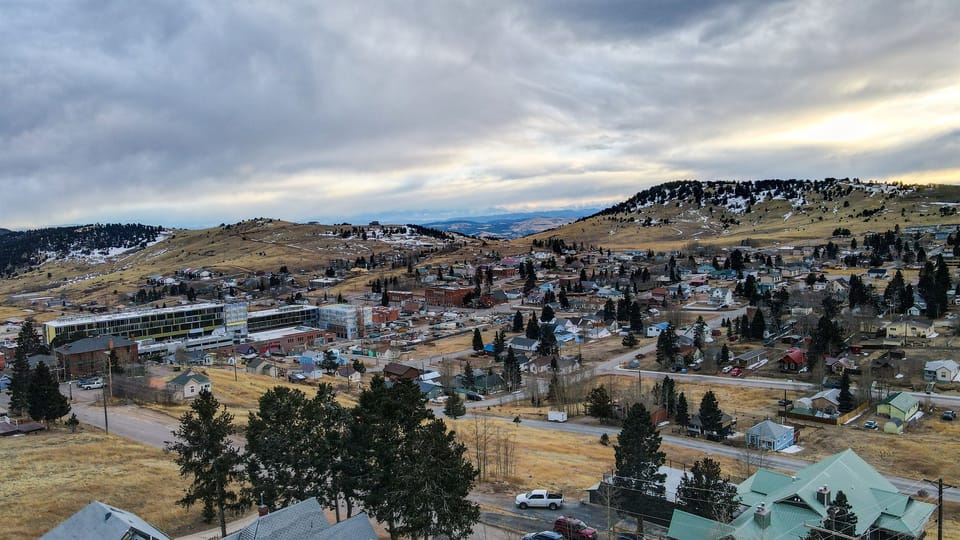 Beautiful views of the Sangre de Cristo range are visible from the large windows and from the deck
