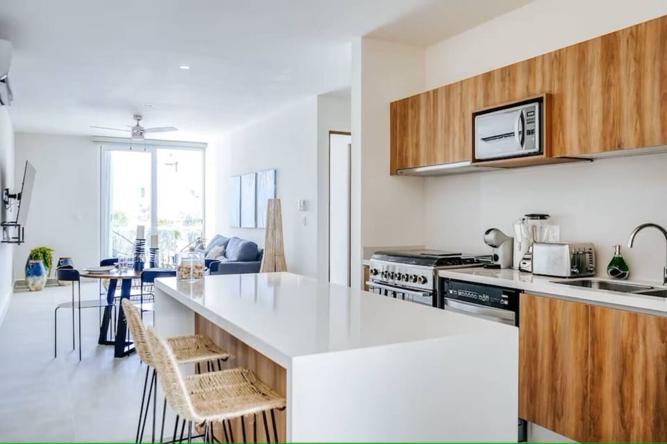 Kitchen, Dining, Living Room from Entry Door