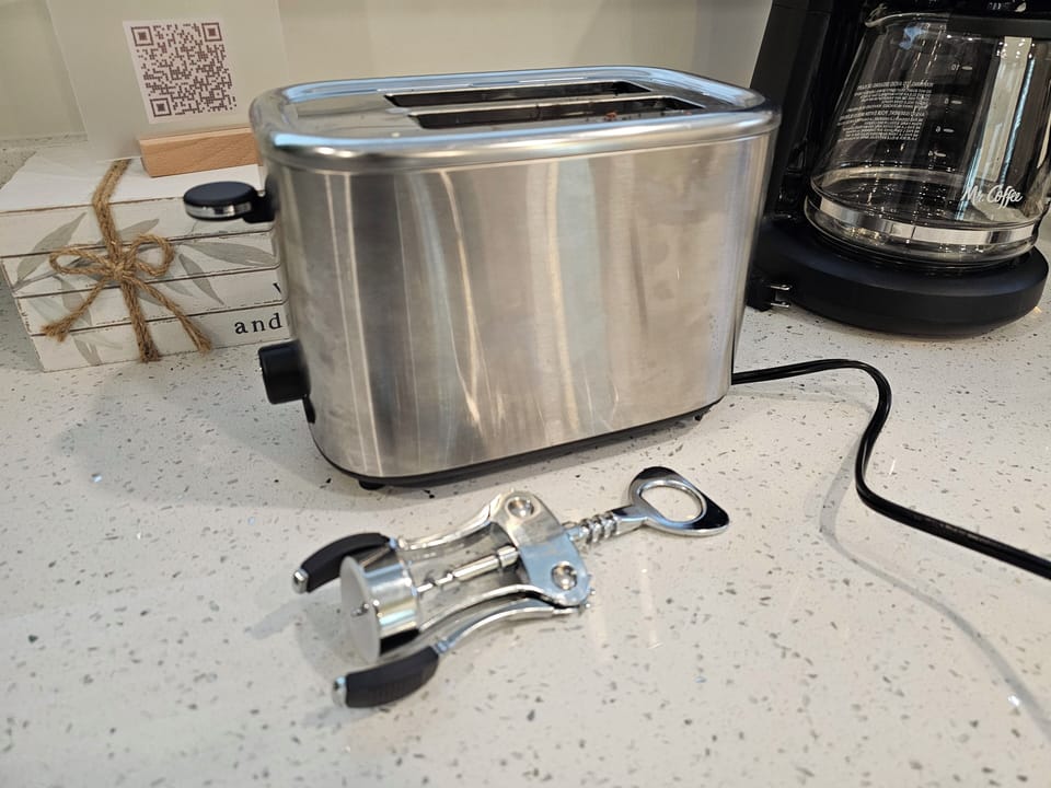 Toaster, Coffe Maker, and wine Corkscrew