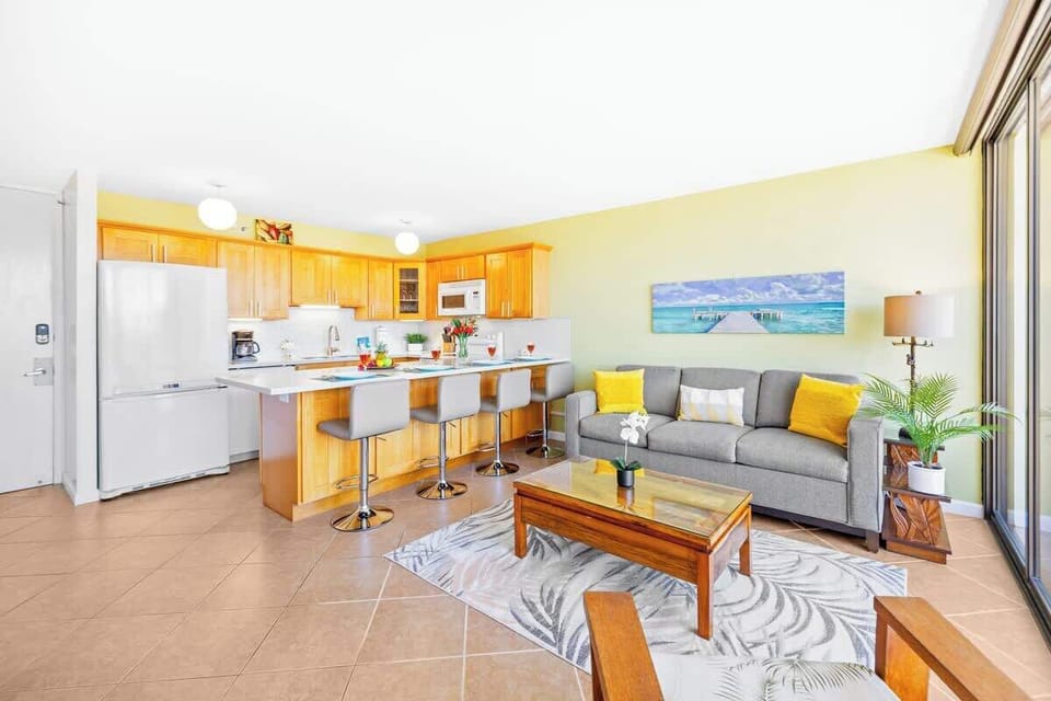 Overview of the living and dining area