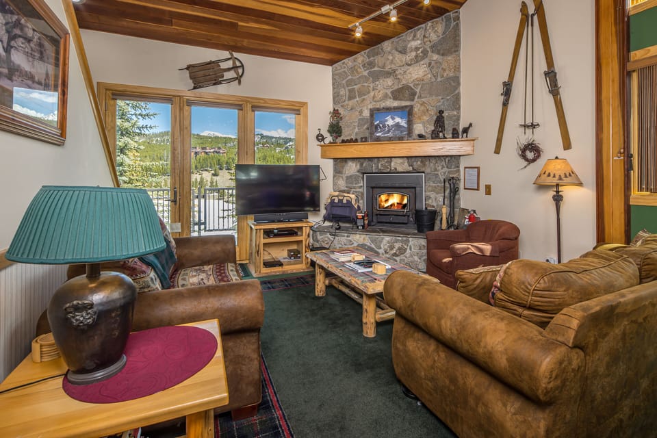 A wood burning fireplace, perfect for those chilly winter nights!