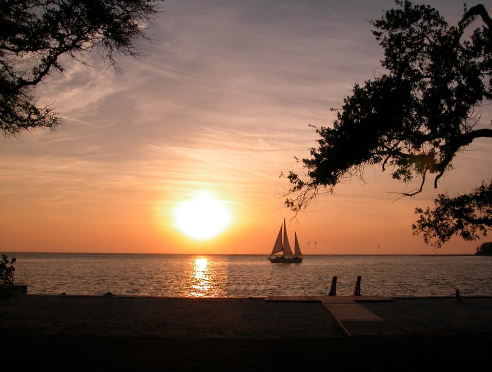 Anna Maria beach nearing sunset.