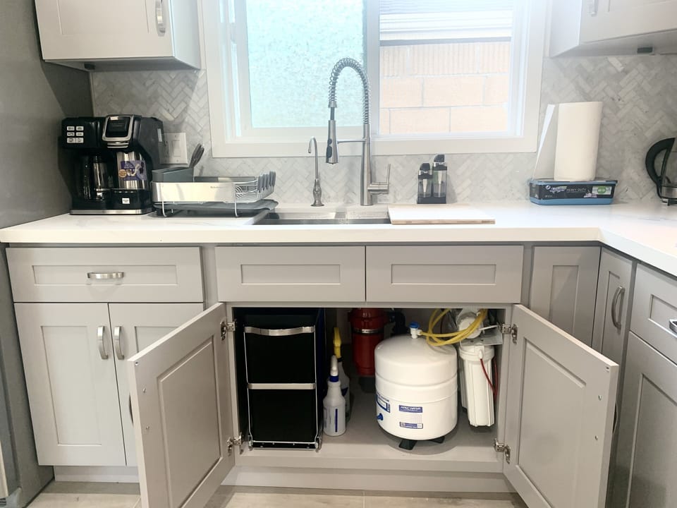 Coffee maker and water filtration system for safe drinking water.
