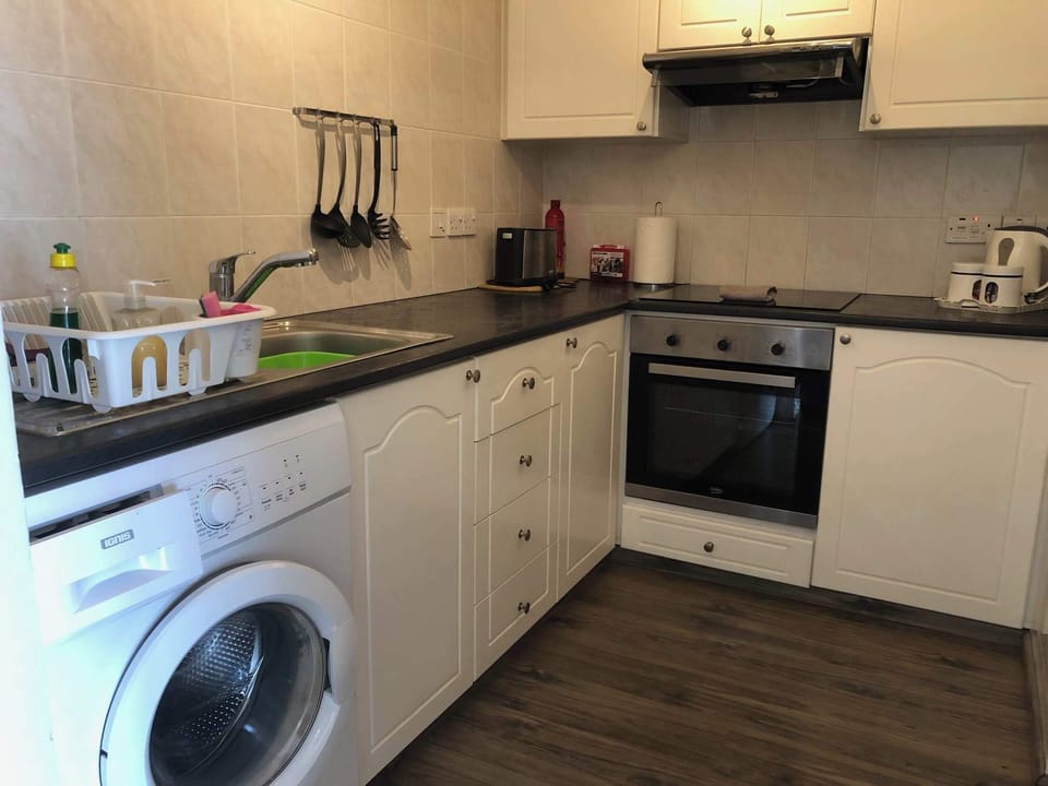 Kitchen with washing machine