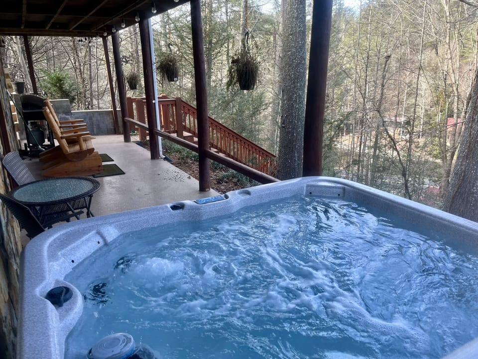 Relax in the hot tub after a fun day exploring the area.