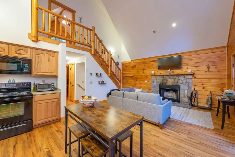 Open Kitchen/living area with stretching to guest rooms and loft. 