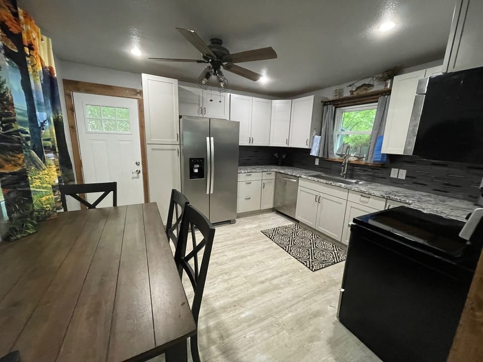 Completely furnished kitchen with everything you will need but food.