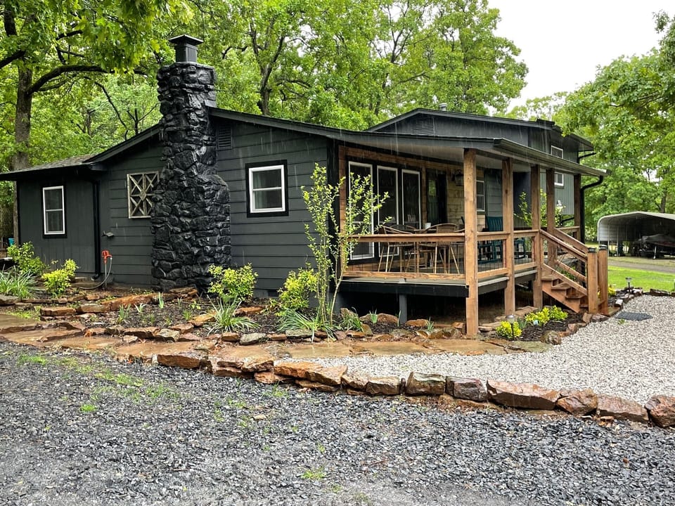 Enjoy the beautiful sunset and wildlife from the covered deck.