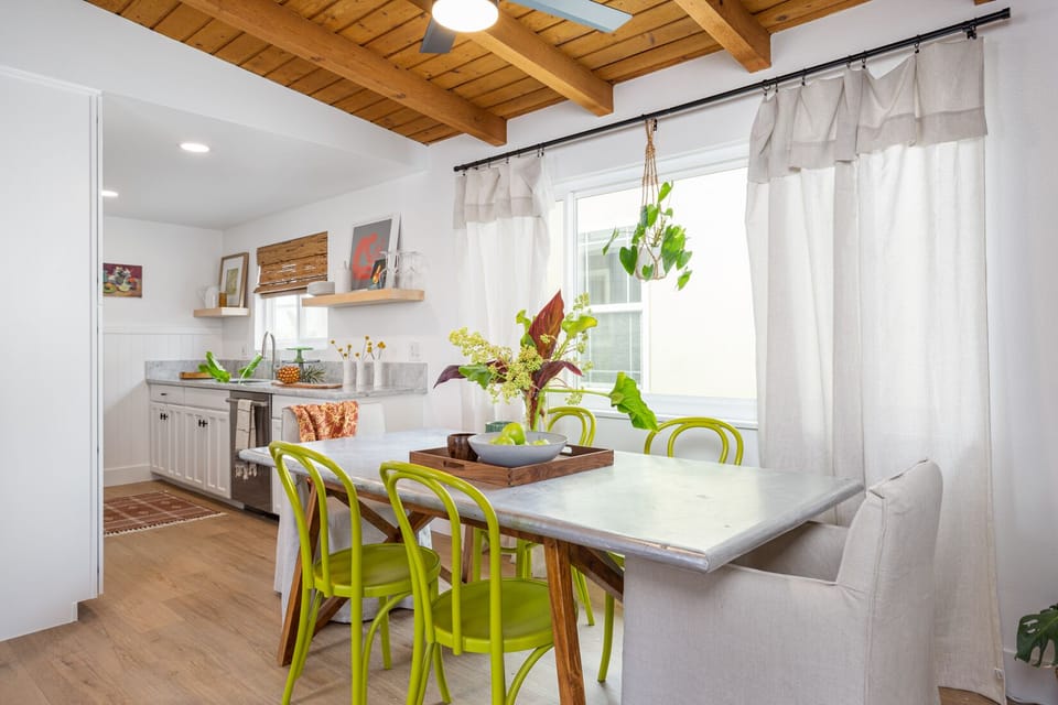 Kitchen and dining room.
