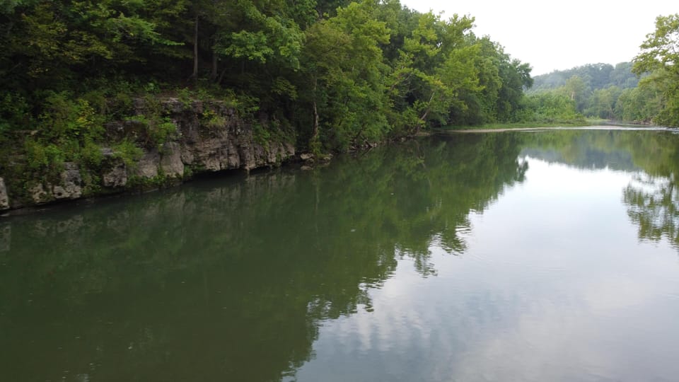 Bluff across River from River Bottom Access - KicknK Floating take out area