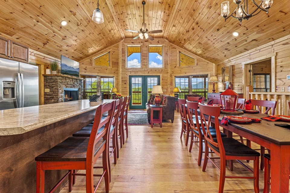View from the front door of the living room overlooking the GSMNP!