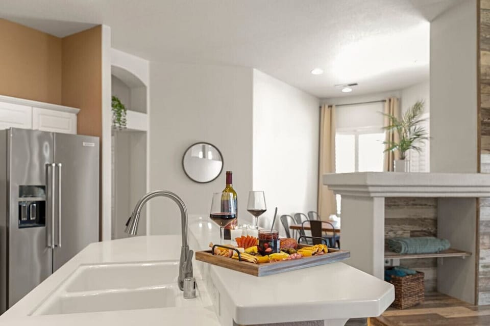 Cook delicious meals in our Chef's kitchen, fully stocked with coffee, cookware, dishes, silverware, oil, spices, and all your other cooking needs.