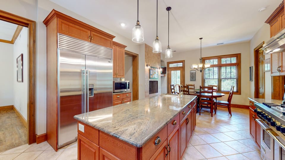 Kitchen with Built-in Refrigerator