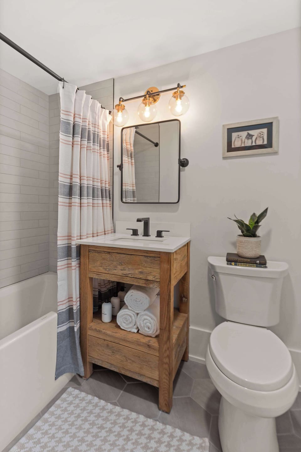 Bathroom 3 | Ensuite Full Bathroom | Walk-In Shower + Bathtub | Serves Bedroom 4 | Second Floor