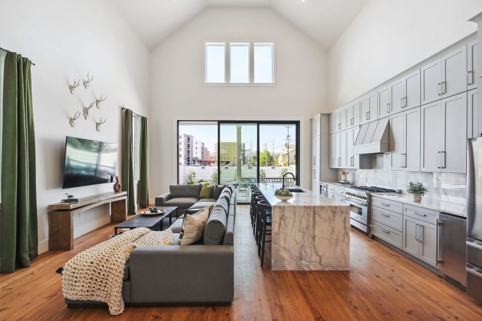 First floor open concept kitchen Living area