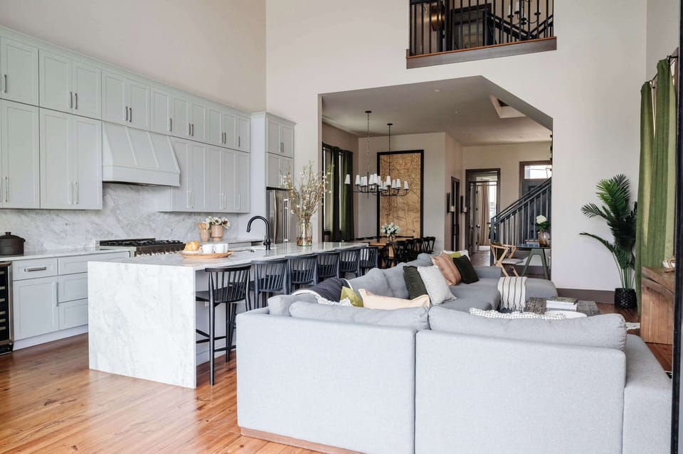 First floor open concept kitchen Living area