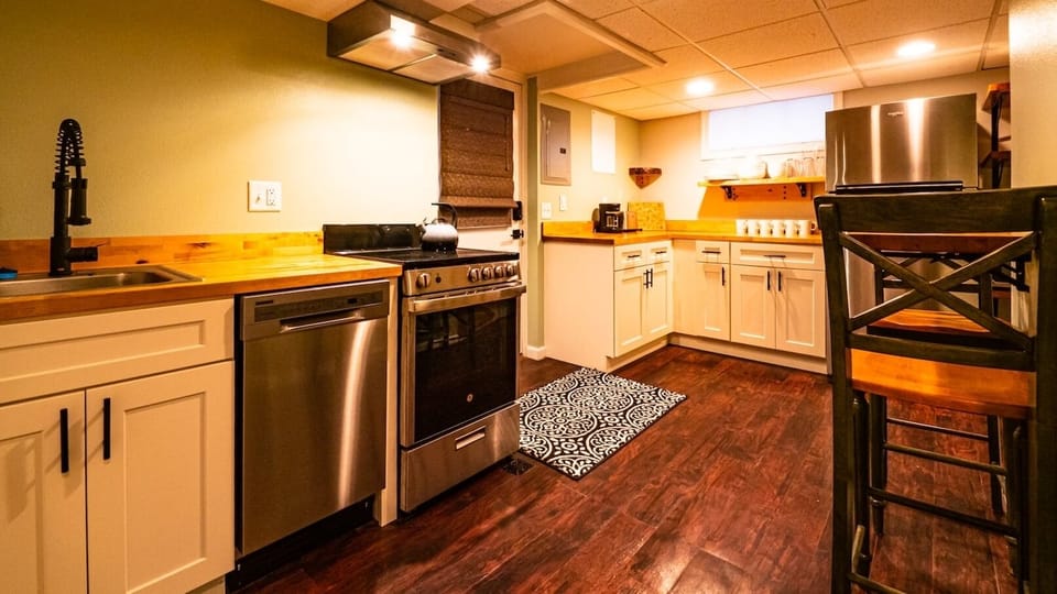 Considering the chef's kitchen on the main floor of the primary home, you may not need the lower level's second kitchen - but it's always nice to have options!
