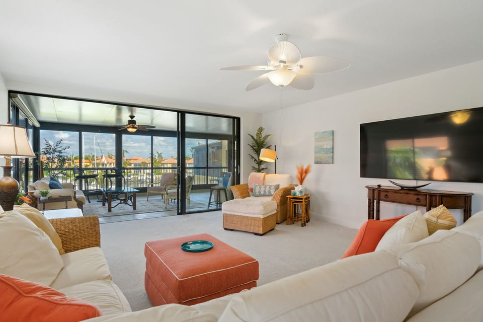 Living Room with an amazing waterfront view!
