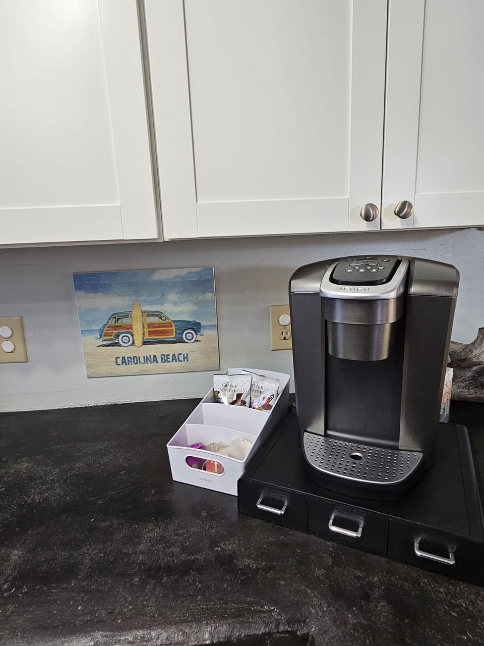 Keurig (coffee pot is also offered for larger groups)
