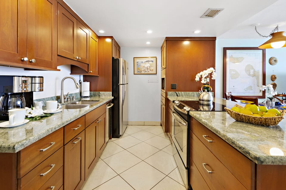 Beautiful cabinets, granite countertops and stainless steel appliances