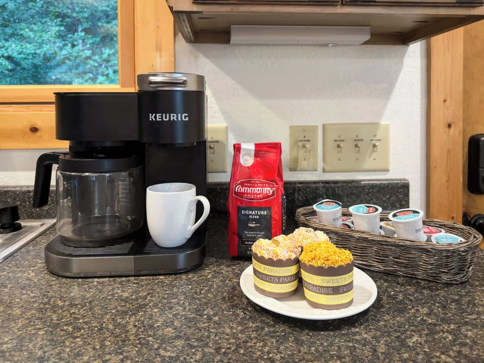 Drip coffee and Keurig - coffee pods provided