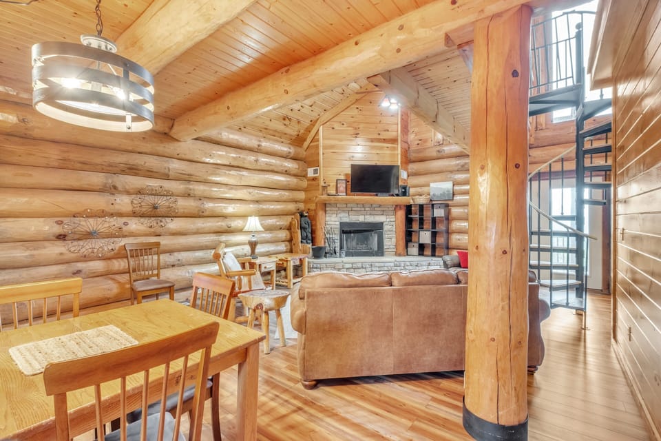 Indoors, Hardwood, Stained Wood, Lamp, Couch