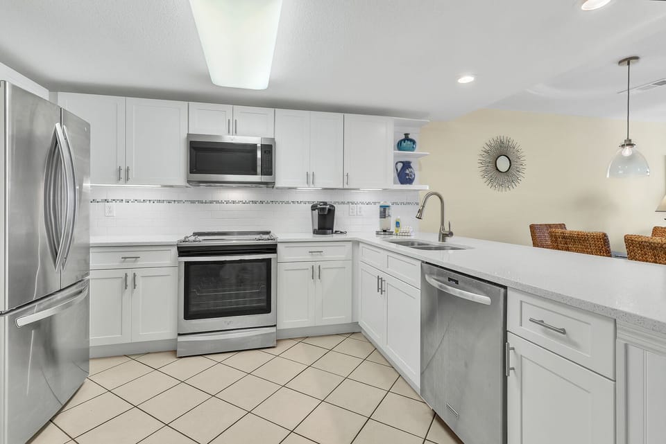 All modern, stainless appliances
