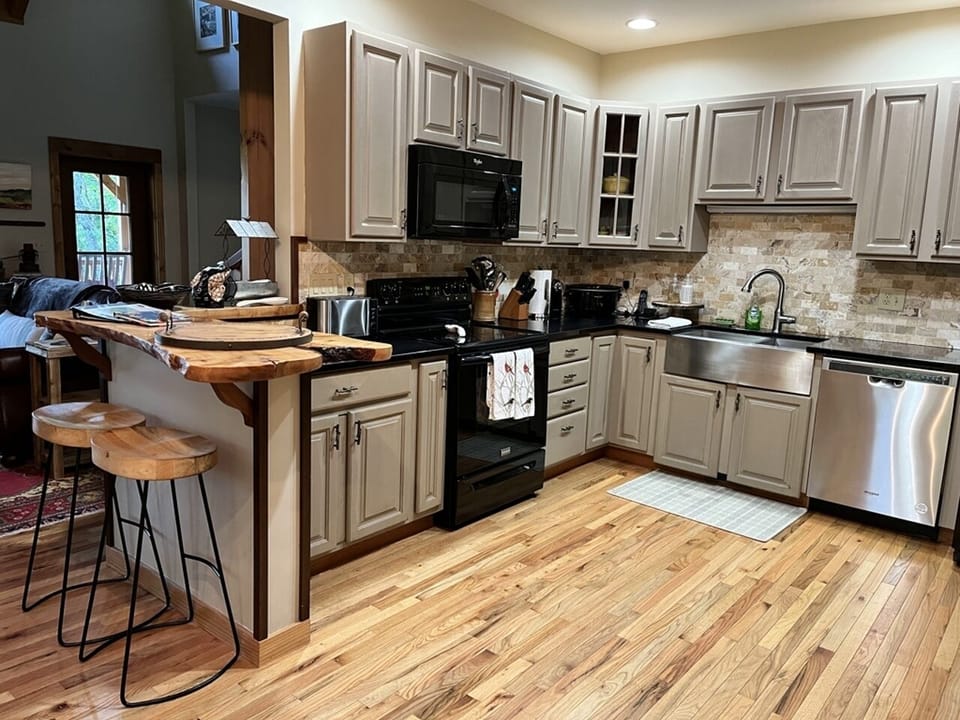 Kitchen is well-stocked.