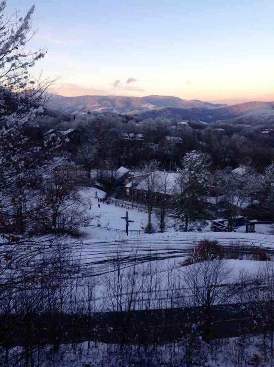 Watch the night skiers and enjoy the majestic dusk view from your private deck