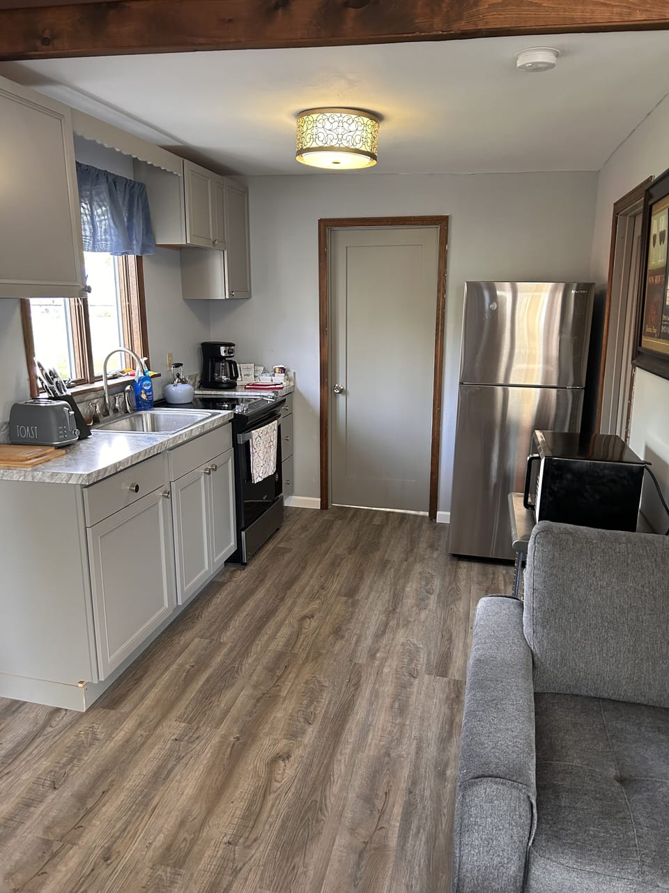 Kitchen with all stainless steel appliances 