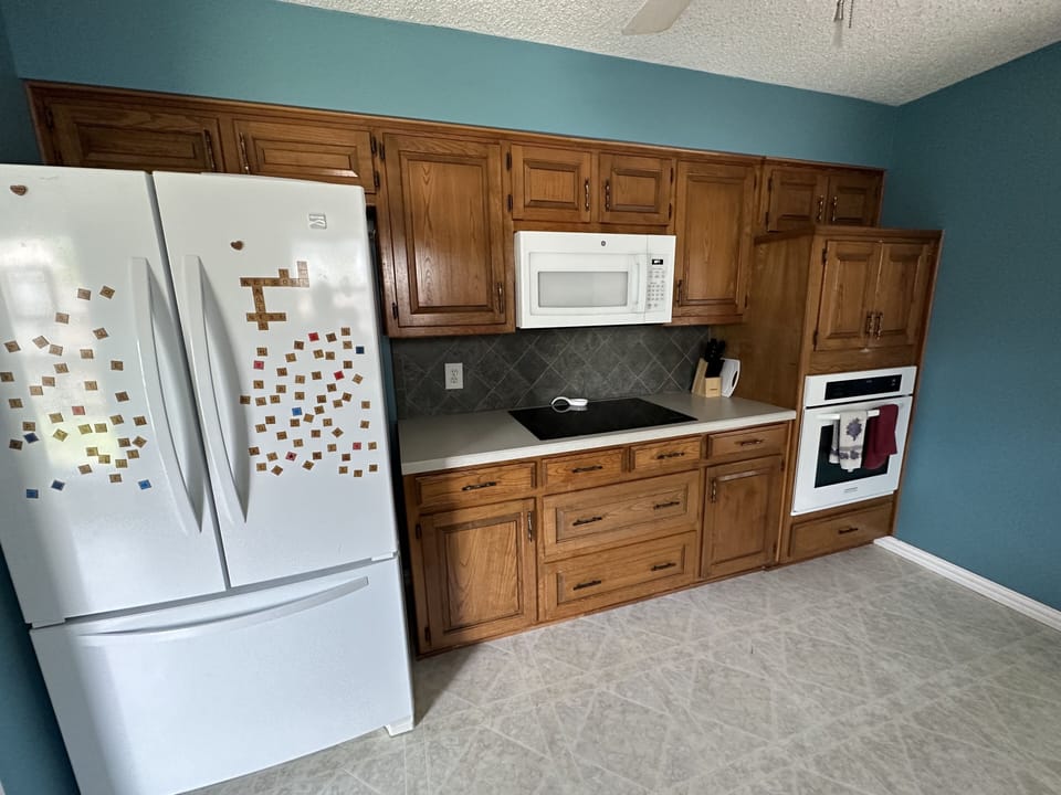 Fully equipped kitchen with everything you need for cooking and baking.  