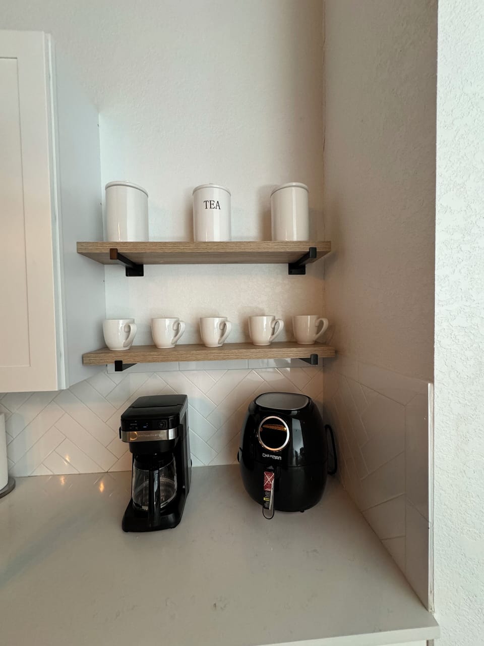 Coffee and plenty of kitchen items toaster, blender, waffle maker and more