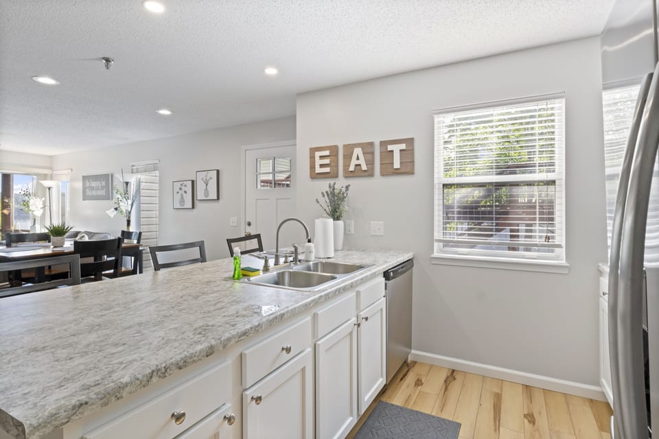 Huge countertop space perfect for meal preparations