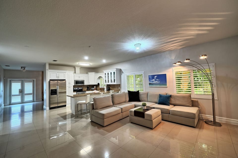 Living Room with Large Sectional Couch