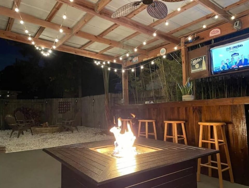 Outdoor fireplace/table
