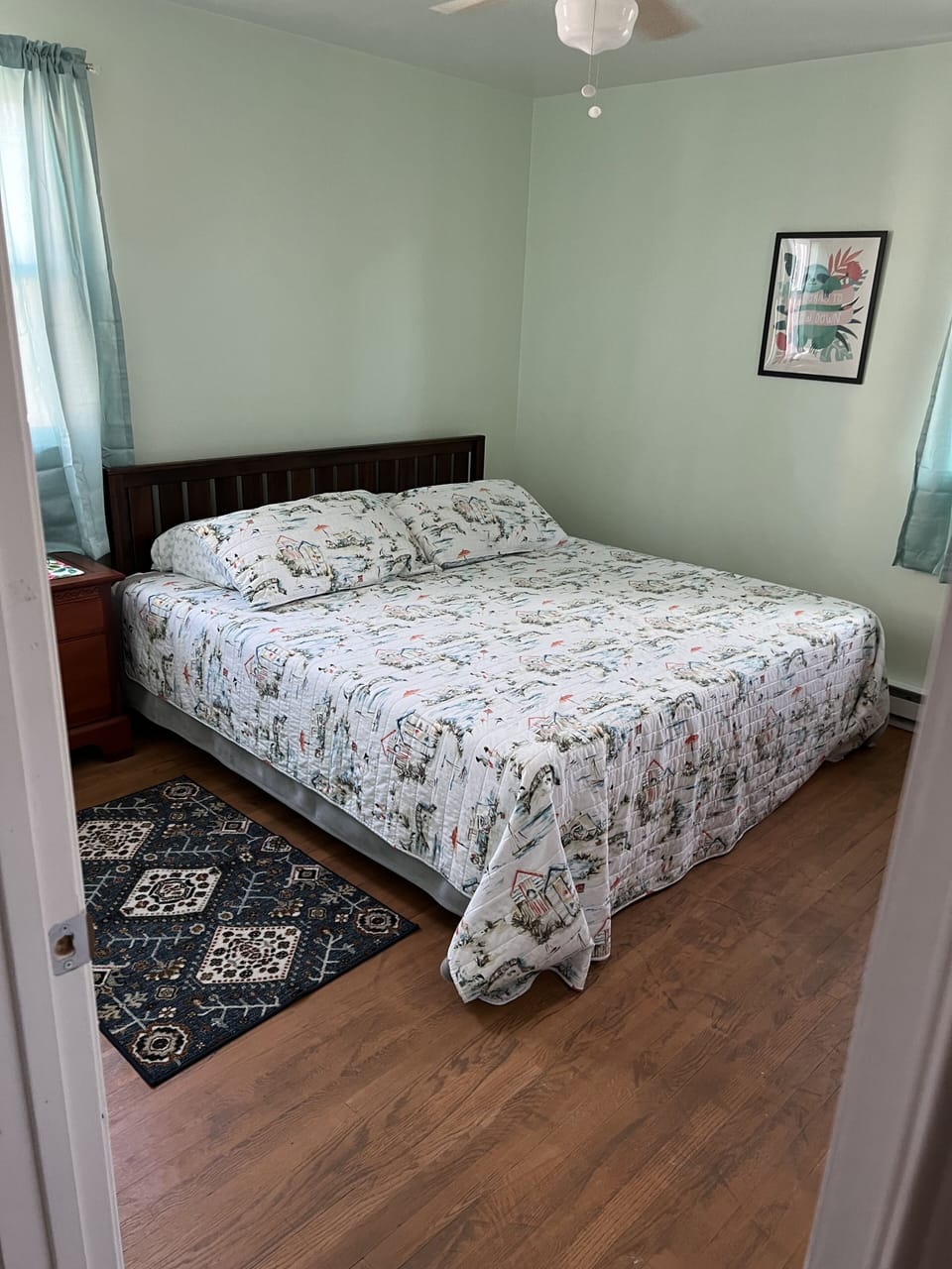 Indoors, Furniture, Bed, Art, Painting
