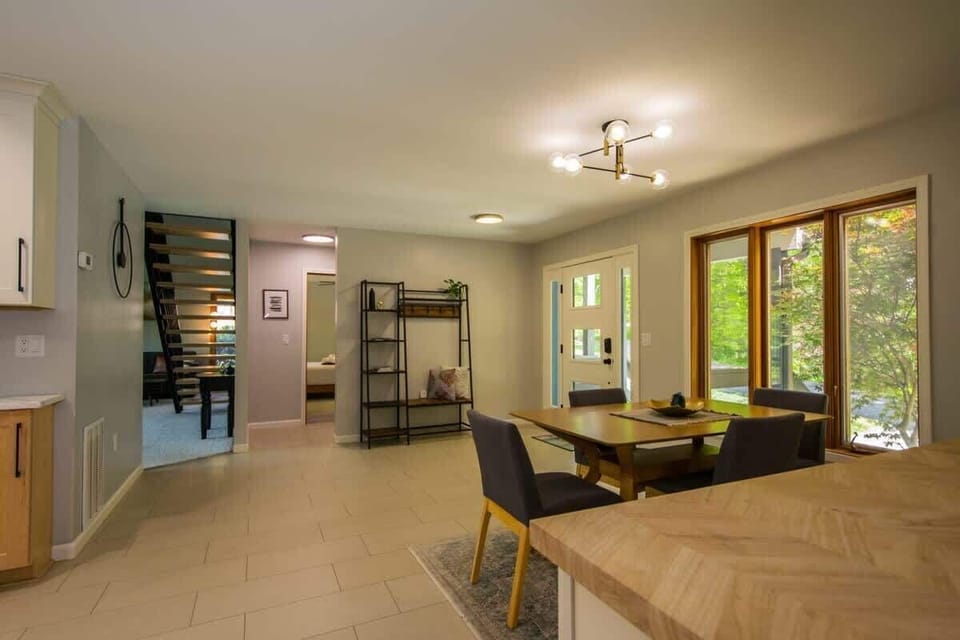View of the dinning room into the living room and entrance.