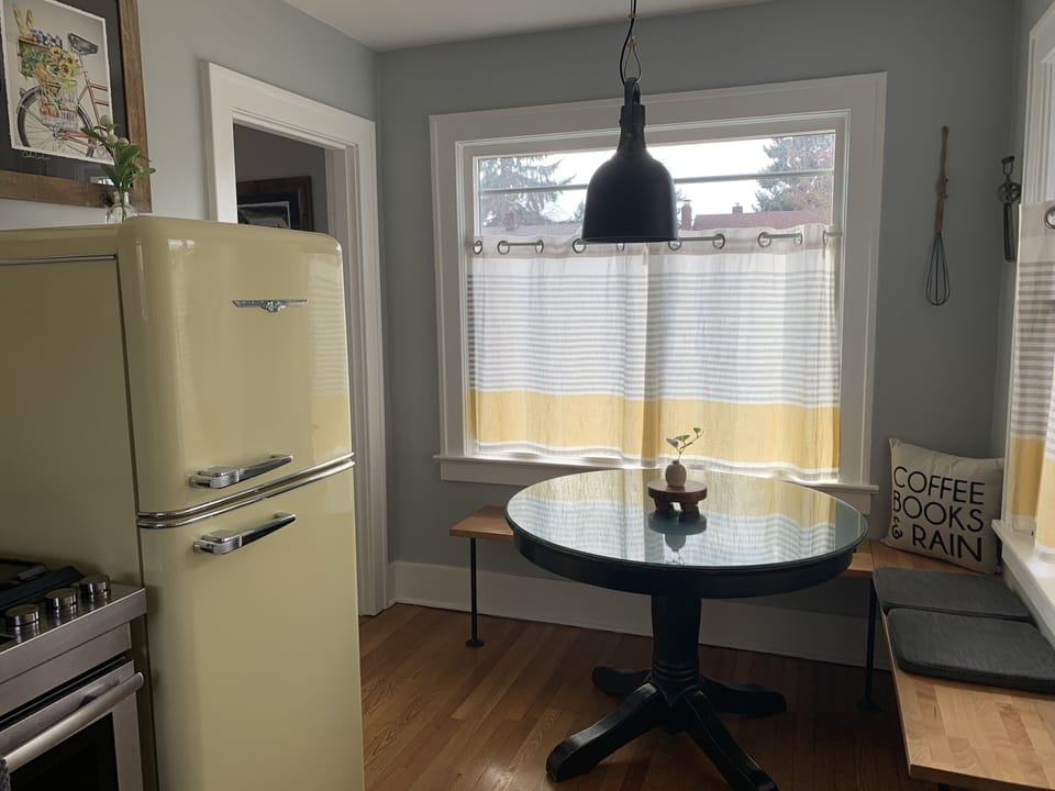 Dining table w built-in benches